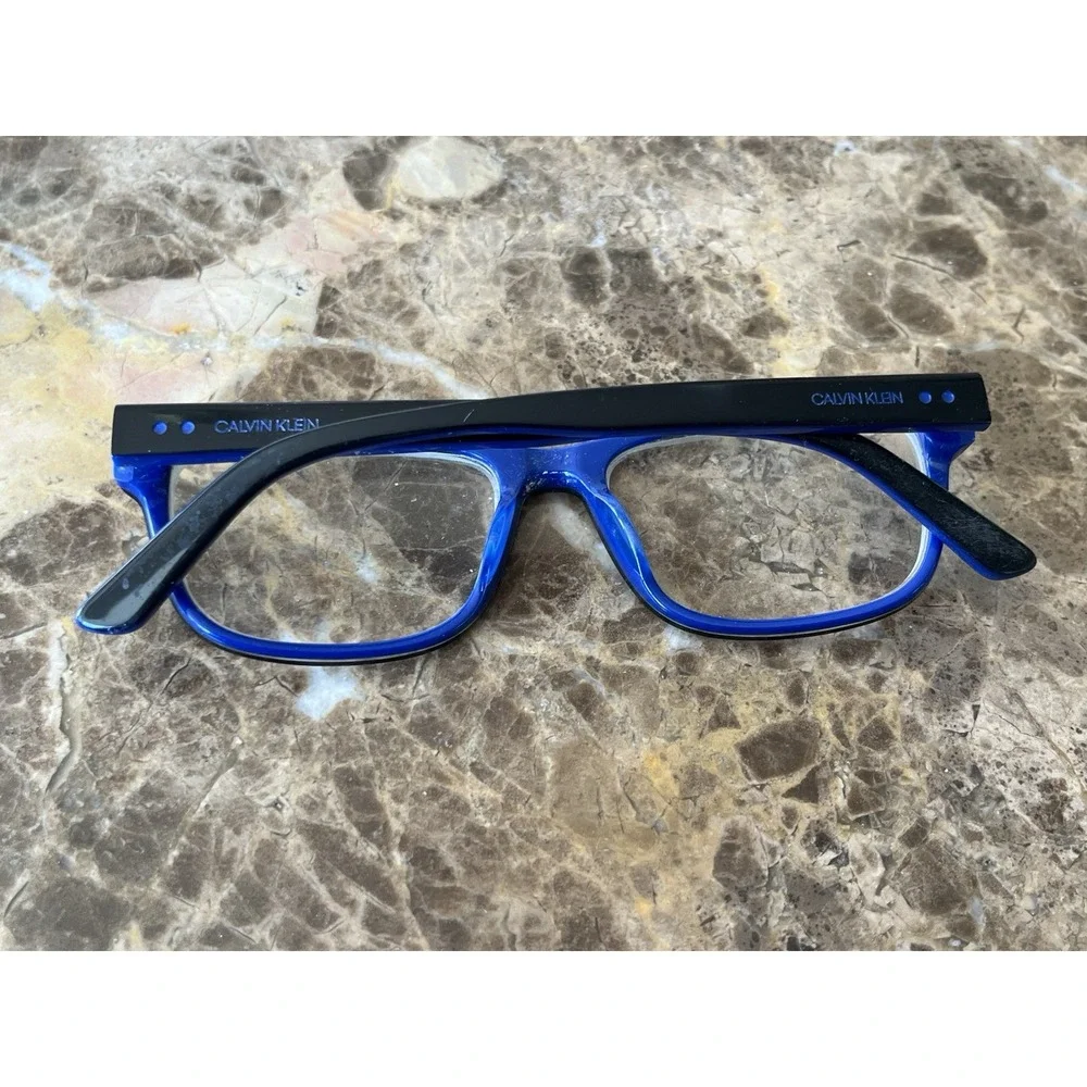 Men Calvin Klein CK18540 003 Blue/Black Square Designated Eyeglasses 54-17-145